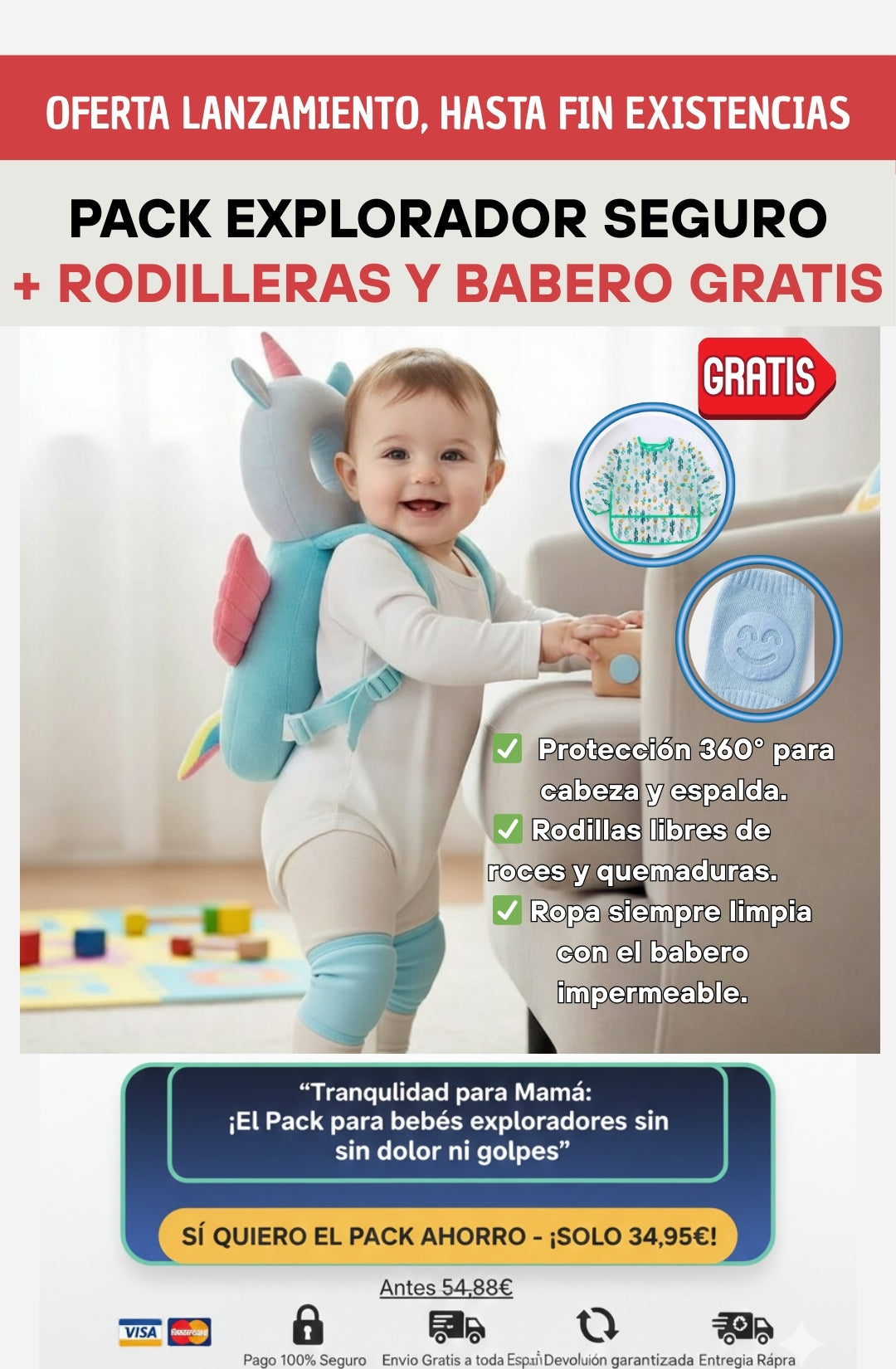 Pack Seguridad Total: Mochila Antigolpes + Kit de Protección "Primeros Pasos" (GRATIS)